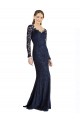 Bleu marine foncé Sirène Dentelle Longue Robes demoiselle d'honneur / Robes de bal Pas Cher
