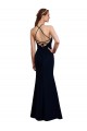Bleu marine foncé Sirène Licou Mousseline Longue Robes demoiselle d'honneur Pas Cher