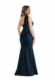 Bleu marine foncé Sirène Licou Satiné Soyeux Longue Formelles Robes demoiselle d'honneur / Robes de soirée / Robes de bal Pas Cher