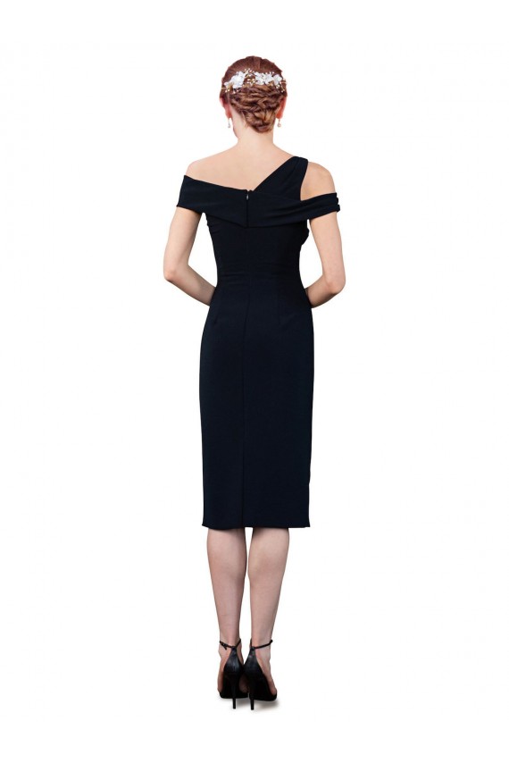 Bleu marine foncé Sirène Épaule Dénudée Crêpe Stretch Courte Robes demoiselle d'honneur / Robes de soirée / Robes de cocktail Pas Cher