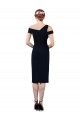 Bleu marine foncé Sirène Épaule Dénudée Crêpe Stretch Courte Robes demoiselle d'honneur / Robes de soirée / Robes de cocktail Pas Cher