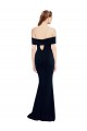 Bleu marine foncé Sirène Épaule Dénudée Crêpe Stretch Longue Formelles Robes demoiselle d'honneur / Robes de soirée / Robes de bal Pas Cher
