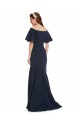 Bleu marine foncé Sirène Épaule Dénudée Crêpe Stretch Longue Formelles Robes demoiselle d'honneur / Robes de soirée / Robes de bal Pas Cher