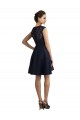 Bleu marine foncé Trapèze Col V Dentelle Courte Robes demoiselle d'honneur / Robes de cocktail Pas Cher