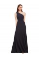 Bleu marine foncé Trapèze Crêpe Stretch Longue Formelles Robes demoiselle d'honneur / Robes de soirée / Robes de bal Pas Cher