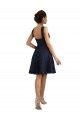 Bleu marine foncé Trapèze Dentelle Courte Robes demoiselle d'honneur / Robes de cocktail Pas Cher