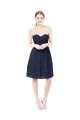 Bleu marine foncé Trapèze Mousseline Courte Robes demoiselle d'honneur / Robes de cocktail Pas Cher
