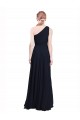 Bleu marine foncé Trapèze Mousseline Longue Robes demoiselle d'honneur Pas Cher