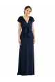 Bleu marine foncé Trompette Épaule Dénudée Crêpe Stretch Longue Formelles Robes demoiselle d'honneur / Robes de soirée / Robes de bal Pas Cher