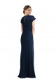 Bleu marine foncé Trompette Épaule Dénudée Crêpe Stretch Longue Formelles Robes demoiselle d'honneur / Robes de soirée / Robes de bal Pas Cher