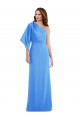 Bleu paon Trompette Crêpe Stretch Longue Robes demoiselle d'honneur / Robes de bal Pas Cher