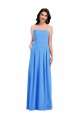 Bleu paon Trompette Sans bretelle Crêpe Stretch Longue Robes demoiselle d'honneur / Robes de bal Pas Cher