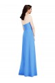 Bleu paon Trompette Sans bretelle Crêpe Stretch Longue Robes demoiselle d'honneur / Robes de bal Pas Cher
