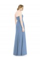 Bleu poussiéreux Sirène Sans bretelle Mousseline Longue Robes demoiselle d'honneur Pas Cher