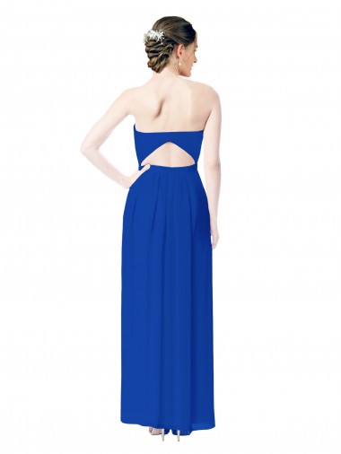 Bleu roi Fourreau Mousseline Longue Robes demoiselle d'honneur