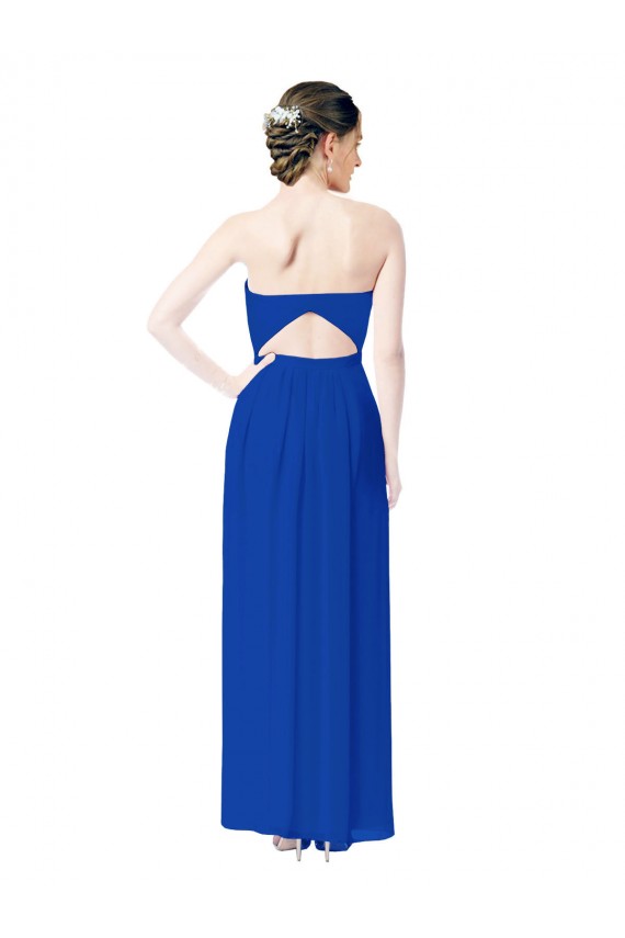 Bleu roi Fourreau Mousseline Longue Robes demoiselle d'honneur Pas Cher