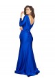 Bleu roi Sirène Col V Satiné Soyeux Longue Formelles Robes demoiselle d'honneur / Robes de soirée / Robes de bal Pas Cher