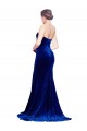 Bleu roi Sirène Sans bretelle Balayage train Velours Stretch Longue Formelles Robes demoiselle d'honneur / Robes de soirée / Robes de bal Pas Cher