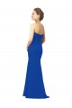Bleu roi Trapèze Mousseline Longue Robes demoiselle d'honneur Pas Cher