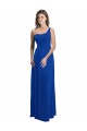 Bleu roi Trapèze Mousseline Longue Robes demoiselle d'honneur Pas Cher