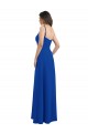 Bleu roi Trapèze Mousseline Longue Robes demoiselle d'honneur Pas Cher