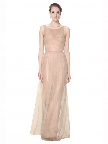 Blush 95 Fourreau Illusion Tulle Longue Robes demoiselle d'honneur Pas Cher