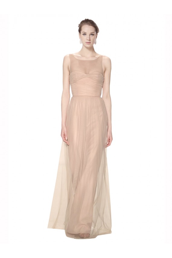 Blush 95 Fourreau Illusion Tulle Longue Robes demoiselle d'honneur Pas Cher