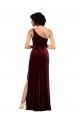 Bordeaux Colonne Velours Stretch Longue Formelles Robes demoiselle d'honneur / Robes de soirée / Robes de bal Pas Cher