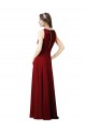 Bordeaux Fourreau Licou Mousseline Longue Robes demoiselle d'honneur Pas Cher