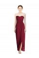 Bordeaux Fourreau Mousseline Longue Robes demoiselle d'honneur Pas Cher