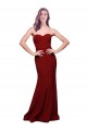 Bordeaux Fourreau Sans bretelle Crêpe Stretch Longue Formelles Robes demoiselle d'honneur / Robes de soirée / Robes de bal Pas Cher