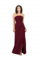 Bordeaux Fourreau Sans bretelle Mousseline Longue Robes demoiselle d'honneur Pas Cher
