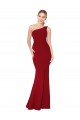 Bordeaux Sirène Col Haut Crêpe Stretch Longue Formelles Robes demoiselle d'honneur / Robes de soirée / Robes de bal Pas Cher