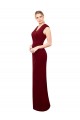 Bordeaux Sirène Col V Mousseline Longue Robes demoiselle d'honneur / Robes de bal Pas Cher