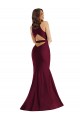 Bordeaux Sirène Col V Satiné Soyeux Longue Formelles Robes demoiselle d'honneur / Robes de soirée / Robes de bal Pas Cher