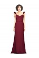 Bordeaux Sirène Sans bretelle Crêpe Stretch Longue Robes demoiselle d'honneur / Robes de bal Pas Cher