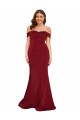 Bordeaux Sirène Épaule Dénudée Spandex Longue Formelles Robes demoiselle d'honneur / Robes de soirée / Robes de bal Pas Cher