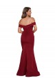 Bordeaux Sirène Épaule Dénudée Spandex Longue Formelles Robes demoiselle d'honneur / Robes de soirée / Robes de bal Pas Cher