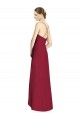 Bordeaux Trapèze Bretelles spaghetti Col V Mousseline Longue Asymétrique Robes demoiselle d'honneur Pas Cher