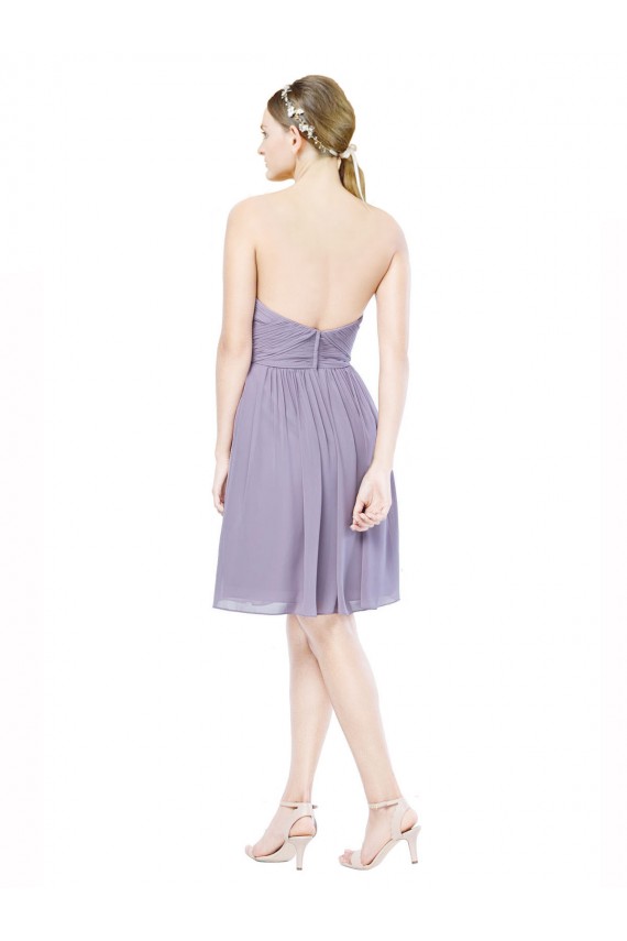 Bordeaux Trapèze Mousseline Courte Robes demoiselle d'honneur / Robes de cocktail Pas Cher