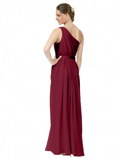 Bordeaux Trapèze Mousseline Longue Robes demoiselle d'honneur