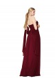 Bordeaux Trapèze Sans bretelle Mousseline Longue Formelles Robes demoiselle d'honneur / Robes de soirée / Robes de bal Pas Cher