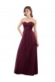 Bordeaux Trapèze Sans bretelle Tulle Longue Robes demoiselle d'honneur