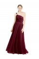 Bordeaux Trapèze Tulle Longue Robes demoiselle d'honneur Pas Cher