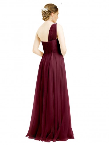 Bordeaux Trapèze Tulle Longue Robes demoiselle d'honneur