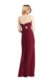 Bordeaux Trompette Bretelles spaghetti Mousseline Longue Robes demoiselle d'honneur Pas Cher