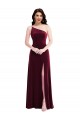 Bordeaux Trompette Velours Stretch Longue Robes demoiselle d'honneur / Robes de bal Pas Cher