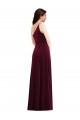 Bordeaux Trompette Velours Stretch Longue Robes demoiselle d'honneur / Robes de bal Pas Cher