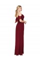 Bordeaux Trompette Épaule Dénudée Mousseline Longue Formelles Robes demoiselle d'honneur / Robes de soirée / Robes de bal Pas Cher