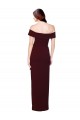 Bordeaux foncé Sirène Épaule Dénudée Crêpe Stretch Longue Formelles Robes demoiselle d'honneur / Robes de soirée / Robes de bal Pas Cher